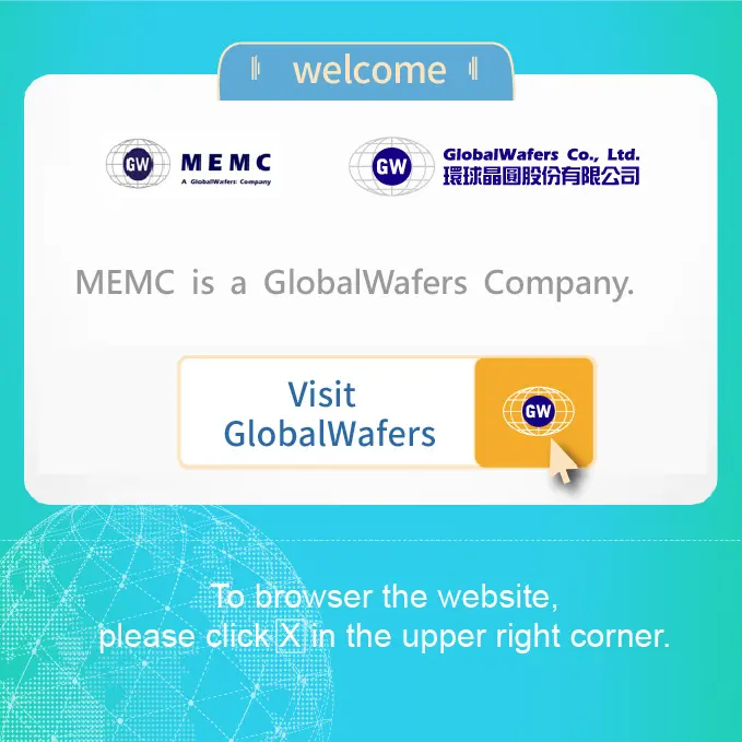 A welcome screen for globalwafers. Com
